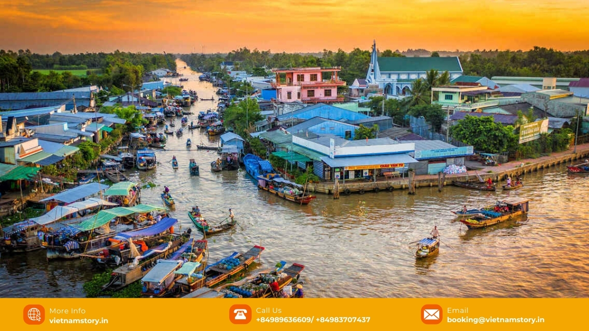 Discover the Vibrant Floating Markets in Vietnam: An Unforgettable Mekong Delta Experience 13 Long Xuyen floating market in An Giang provides an authentic, less touristy experience, known for local interactions and unique livestock trade.