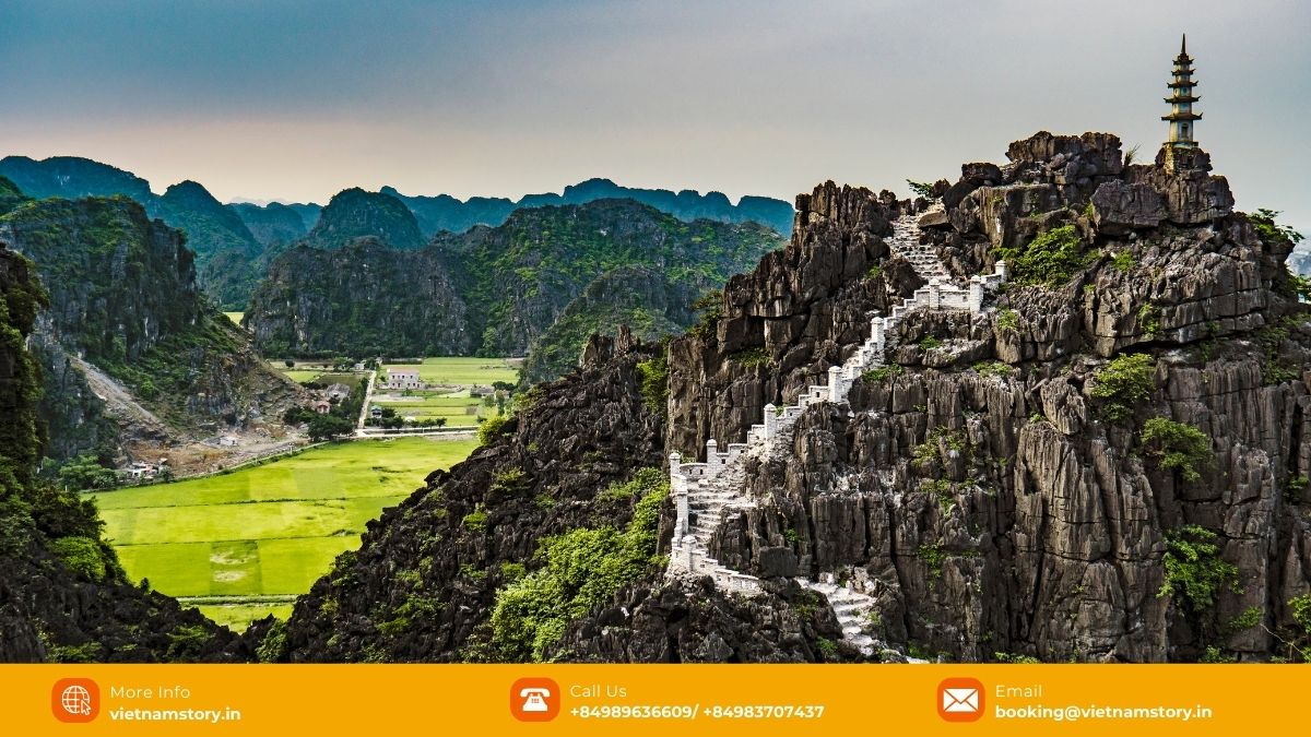 Explore 14 Majestic Caves in Vietnam: An Indian Traveller's Guide to Subterranean Wonders 13 The panoramic viewpoint from the peak of Hang Mua overlooking Tam Coc, Ninh Binh