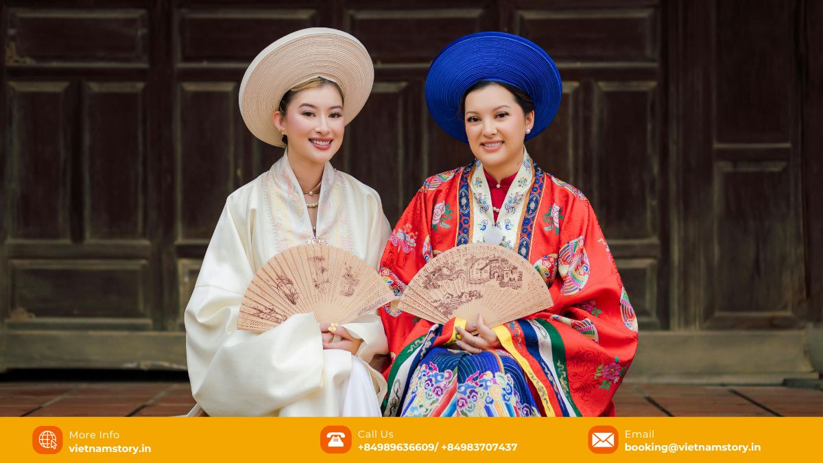 Modern interpretations like Việt Phục keep the elegance of traditional Vietnamese costumes alive for new generations. Modern adaptation of Vietnamese traditional costumes, Viet Phuc style, showing elegance