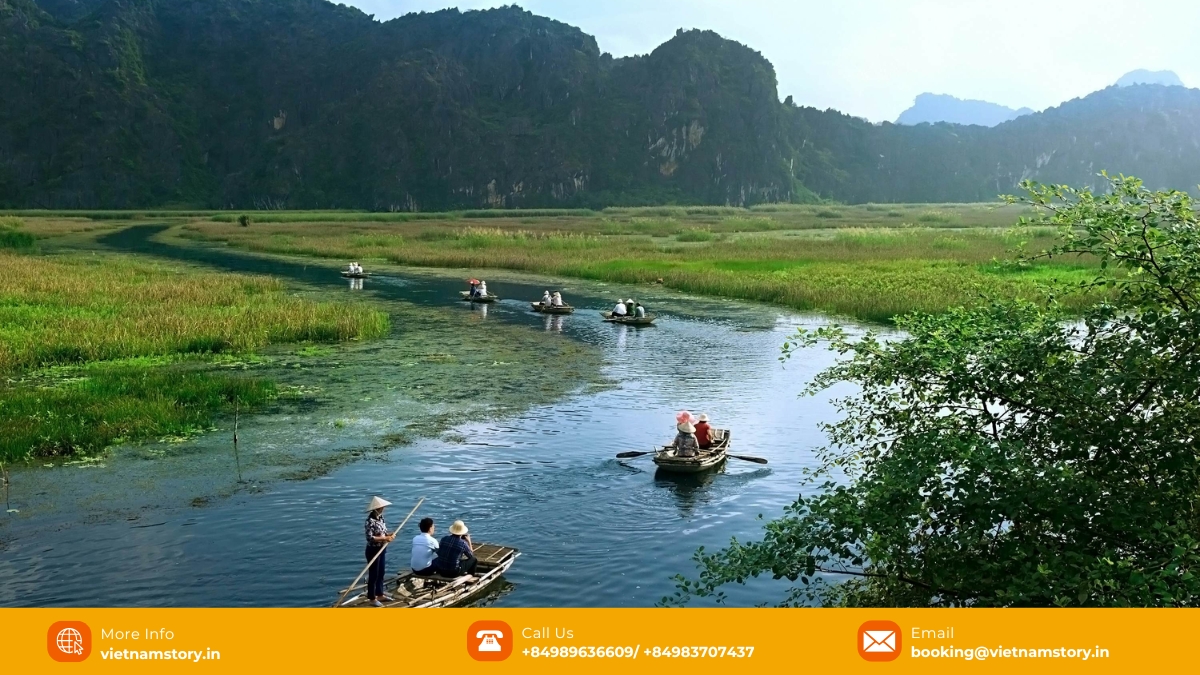 Ninh Binh river journeys: A serene escape into Vietnam's 'Halong Bay on Land' 5 Take a boat ride through the serene waters of Van Long Wetland Nature Reserve