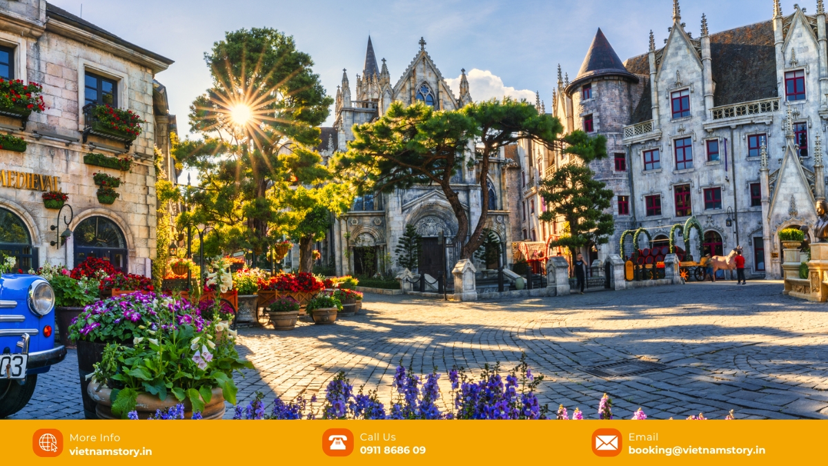 Ba Na Hills in Da Nang: A local's guide to beating the crowds and seeing the best for Indian visitors 4 The French Village at Ba Na Hills boasts classic European architecture, with stone buildings, beautiful cobbled streets, and a vast square that makes you feel like you’ve stepped into 19th-century France.