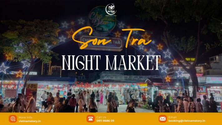 Son Tra Night Market, a lively marketplace located right at the foot of the Dragon Bridge.