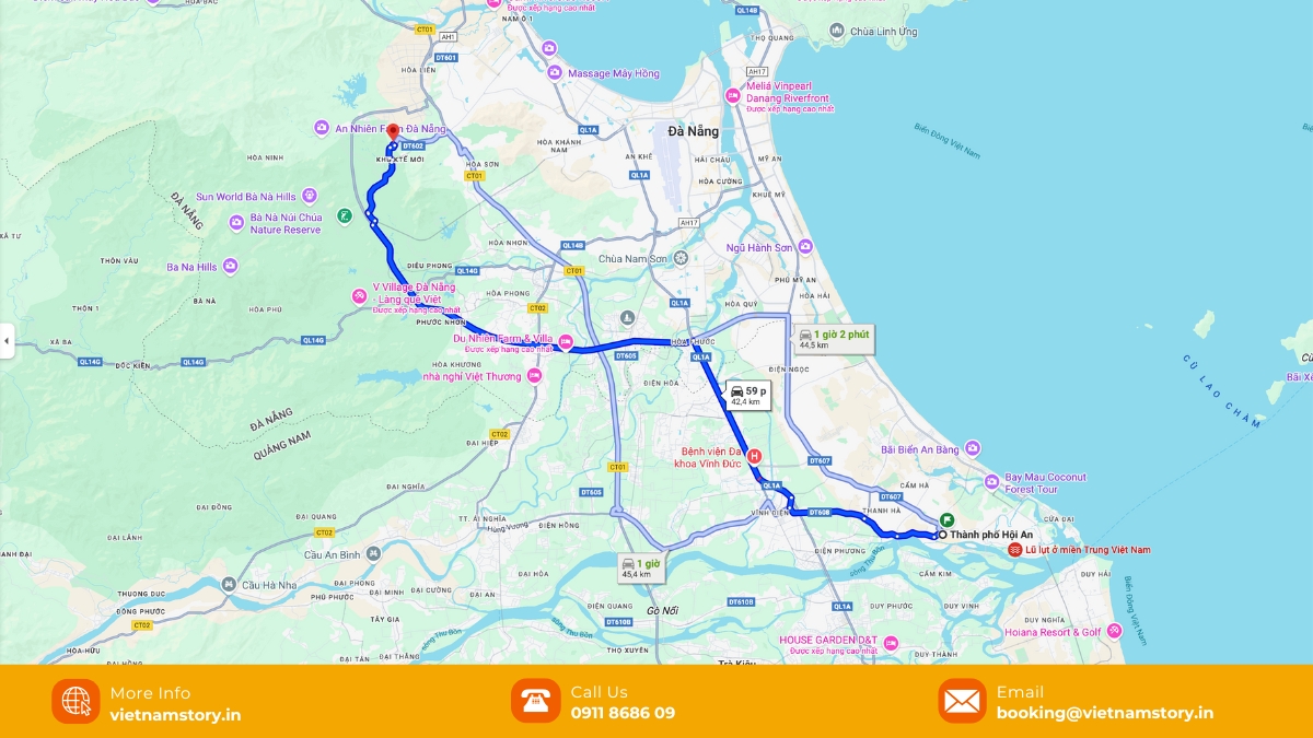 Hoi An to Da Nang travel guide: A guide to seamless short transfers 3 The distance between Hoi An and Da Nang is relatively short