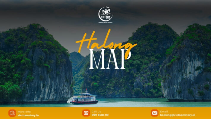 The map of Ha Long Bay isIt is divided into two main areas: the mainland (Ha Long City) and the bay area (World Natural Heritage Site).